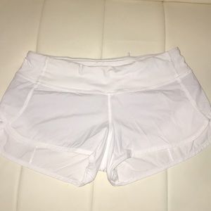 Lululemon Athletica White Speed Shorts